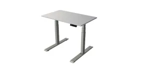 Kerkmann table debout/assise L 1000 x P 600 mm argent réglable en hauteur électriquement de 630 à 1270 mm gris clair/argent 1027