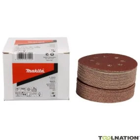 Makita Accessoires P-43620 Disque de ponçage 125mm K40 Velcro rouge 50 pièces